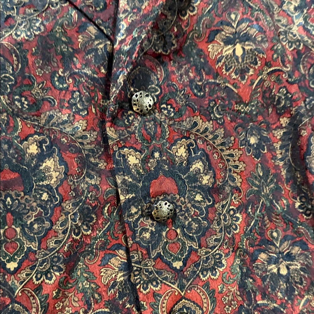 Vintage Paisley Satin Vest Made in USA - Picture 3 of 9